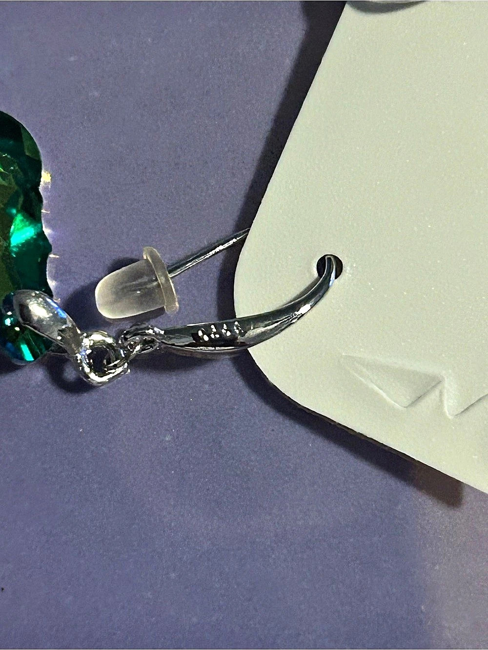 Faceted Green & Blue Drop Silver Earrings NWT - Picture 3 of 5